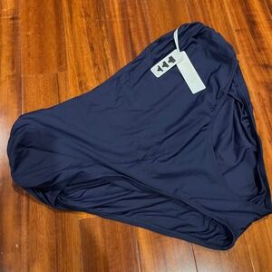 Anne Cole Bikini Bottom Swim Navy Blue Ruche Sides Solid NWT Plus Size 22W 22